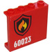 LEGO Panel 1 x 4 x 3 with fire logo and &quot;60023&quot; (left) Sticker with Side Supports, Hollow Studs (60581)