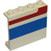 LEGO Paneel 1 x 4 x 3 mit Rot/Blau Streifen ohne seitliche Stützen, feste Noppen (4215)