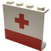 LEGO Panel 1 x 4 x 3 mit rot Kreuz und Stripe ohne seitliche Stützen, solide Bolzen (4215)