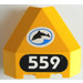 LEGO Panneau 3 x 3 x 3 Coin avec &#039;559&#039; et Dolphin (facing La gauche) Autocollant (30079)