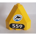 LEGO Panel 3 x 3 x 3 Ecke mit &#039;559&#039; und Delfin (facing Recht) Aufkleber (30079)