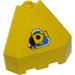 LEGO Paneel 3 x 3 x 3 Hoek met Geel submarine in Blauw triangle Sticker op gele achtergrond (30079)