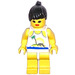 LEGO Paradisa Female avec Palmtree, Sun et Dauphin Shirt, Noir Queue de cheval Cheveux Figurine