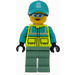 LEGO Paramedicus met Zwart Paardenstaart Haar met Donker turquoise Pet Minifiguur