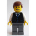 LEGO Passenger / Businessman met Zwart Vest, Striped Tie minifiguur
