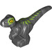 LEGO Parelmoer Donkergrijs Baby Raptor met Lime Strepen (37829 / 57480)