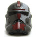 LEGO Pearl Dark Gray Clone Trooper Helmet (Phase 2) with Hunter Dark Red Markins (11217 / 68695)