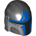 LEGO Perle dunkelgrau Helm mit Seiten Löcher mit Mandalorian Loyalist Blau Muster (78755 / 87610)