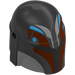 LEGO Pearl Dark Gray Helmet with Sides Holes with Sabine Wren Dark Red (3807 / 104334)