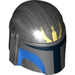 LEGO Pearl Dark Gray Minifigure Helmet with Pre Vizsla Blue Pattern (10967 / 87610)