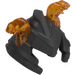 LEGO Parelmoer donkergrijs Ninjago Helm met Cheek Protection en Transparant Oranje Slang Heads (24484)