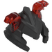 LEGO Parelmoer donkergrijs Ninjago Helm met Cheek Protection en Transparant Rood Slang Heads (24484)