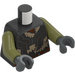 LEGO Pearl Dark Gray Orc (Green) with Armor with Fur Minifig Torso (973 / 76382)