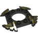 LEGO Pearl Dark Gray Spinner Crown with Serrated Edges and Black and Pearl Gold Edges (10480)