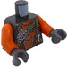 LEGO Pearl Dark Gray Torso with Orange Breastplate and Silver Snake Head (973 / 76382)