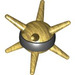 LEGO Pearl Gold Ball with Spikes and Black Band (64277 / 85582)