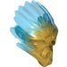 LEGO Parelmoer Goud Bionicle Masker met Transparant Dark Blauw Rug (24160)