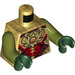 LEGO Pearl Gold Cragger Minifig Torso with Olive Green Arms and Dark Green Hands (973 / 76382)