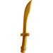 LEGO Perlgold Gebogen Schwert mit Ridged Griff (25111)