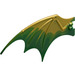 LEGO Or perlé Dragon Aile 19 x 11 avec Dark Green Trailing Bord (51342)