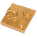 LEGO Parelmoer Goud Scharnier Plaat 2 x 2 met 1 Vergrendelings Finger Aan Top (53968 / 92582)