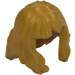 LEGO Pearl Gold Mid-Length Wavy Hair with Long Bangs (37697 / 80675)