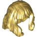 LEGO Parelmoer Goud Midden lengte Golvend Haar met Lang Bangs (37697 / 80675)