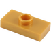 LEGO Perle guld Plade 1 x 2 med 1 Stud (uden bund rille) (3794)