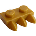LEGO Pearl Gold Plate 1 x 2 with 3 Teeth (15208)
