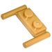 LEGO Pearl Gold Plate 1 x 2 with Handles (Low Handles) (3839)