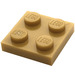 LEGO Parelmoer goud Plaat 2 x 2 (3022 / 94148)