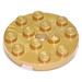 LEGO Pearl Gold Plate 4 x 4 Round with Hole and Snapstud (60474)