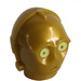 LEGO Or Perlé Protocol Droid Tête avec Bright Lumière Jaune Yeux (10971 / 24049)