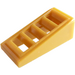 LEGO Parelmoer goud Helling 1 x 2 x 0.7 (18°) met Rooster (61409)