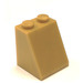 LEGO Perlgold Steigung 2 x 2 x 2 (65°) mit Unterrohr (3678)