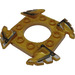 LEGO Pearl Gold Spinner Crown with Serrated Edges and Black and Silver Edges (10481)