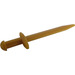 LEGO Pearl Gold Sword with Pointed Tip with Thin Crossguard (98370)