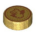 LEGO Pearl Gold Tile 1 x 1 Round with Dragon with Wings (104421)