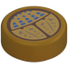 LEGO Pearl Gold Tile 1 x 1 Round with Gold Scarab with Blue Dots (35380 / 104133)