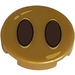 LEGO Perlgold Fliese 2 x 2 Runden mit Schwarz Oval Augen mit unterem Bolzenhalter (14769 / 26582)