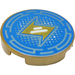 LEGO Pearl Gold Tile 2 x 2 Round with Jay&#039;s Spinjitzu Icon with Bottom Stud Holder (14769 / 36648)