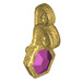 LEGO Perle guld Turban Pin med Magenta Jewel (17648 / 99593)