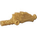 LEGO Pearl Gold Weapon Stick Nunchucks with Dragon Head and 2 Bars on Sides