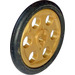 LEGO Pearl Gold Wedge Belt Wheel with Tire for Wedge-Belt Wheel/Pulley