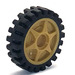 LEGO Pearl Gold Wheel Ø24 x 7 with Black Tire (74214)