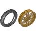 LEGO Perlgold Wheel 75 x 17mm with Motorcycle Tyre Ø 100,6