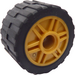 LEGO Perlgold Rad Felge Ø18 x 14 mit Stift Loch mit Reifen 24 x 14 Shallow Treten (Treten Klein Hub) ohne Band around Center of Treten