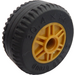 LEGO Pearl Gold Wheel Rim Ø18 x 14 with Pin Hole with Tire Ø30.4 x 14 (Thick Rubber)