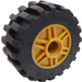 LEGO Perlgold Rad Felge Ø18 x 14 mit Stift Loch mit Reifen 30.4 x 14 mit Offset Treten Muster und No band