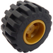 LEGO Perlgold Wheel Rim Wide Ø11 x 12 with Notched Hole with Tire 21mm D. x 12mm - Offset Tread Small Wide with Band Around Center of Tread